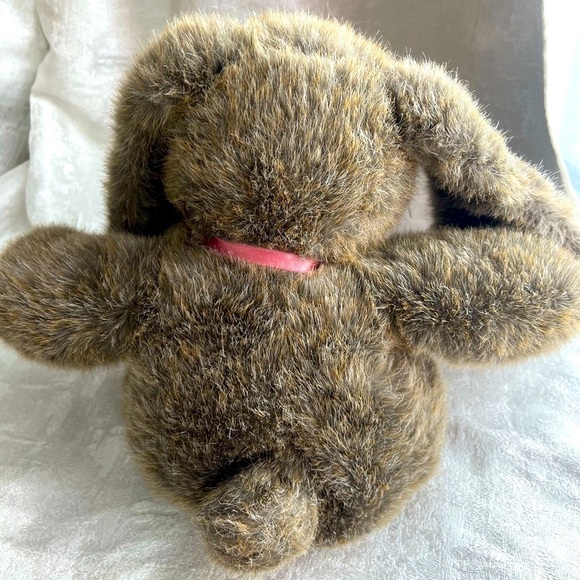 Brown Stuffed Bunny with Pink Ribbon - Picture 5 of 6